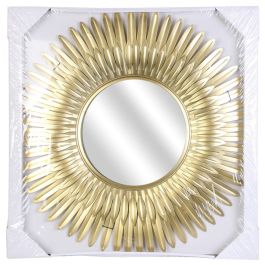 Home Deco Factory Espejo Plumas Doradas Mirage Diámetro 53 cm