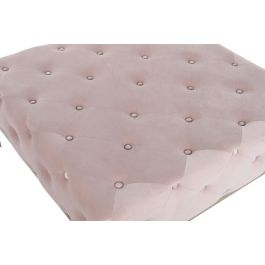 DKD Home Decor Descalzadora Rosa Dorado 100x45x100 cm Poliester Metal Capitone