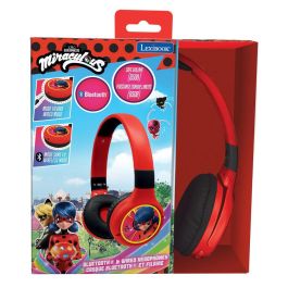 LEXIBOOK Auriculares Inalámbricos Prodigiosa Ladybug Plegables Bluetooth 5.0 con Micrófono y Limitador de Sonido 85dB Niños