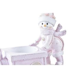 DKD Home Decor Figura Navidad Portavela Fantasía Resina Rosa Blanco 6.5 x 10 x 12 cm DKD Home Decor Figura Navidad Portavela Fantasía Resina Rosa Blanco 6.5 x 10 x 12 cm