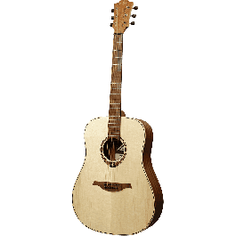 Lag Guitarra Acústica Dreadnought Tramontane 70, Tapa Abeto Engelmann Macizo, Fondo Caoba Swietenia, Natural