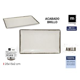 La Mediterrane - Bandeja de melamina brillo Anllo, 25 x 15 x 2 cm (12 Unidades)