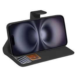 PEDEA 50160985 Funda Cartera para Apple iPhone 16 - Negro con Cierre Magnético, Soporte y Bolsillo para Tarjetas