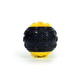 Gloria Pelota Play And Run Mega Squeaker TPR L 8.89 cm, Juguete para Perros, Entrenamiento y Ejercicio, Amarilla-Gris