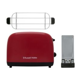 Russell Hobbs 26554-56 Tostador Colours Plus Rojo con Calientapanecillos y Tueste Rápido