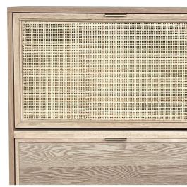 DKD Home Decor Mesita de Noche Tropical de Abeto y Ratán Natural 38 x 50 x 58 cm con 2 Cajones Precio: 124.50000002. SKU: B1JGWWXYXV