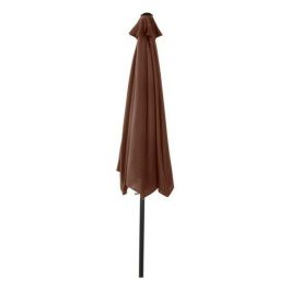 DKD Home Decor Parasol Sunlla de Jardín 270x270 cm, 250 cm Alto, Marrón Gris Oscuro, Plegable, Acero y Poliéster 160 gsm con 6 Varillas DKD Home Decor Parasol Sunlla de Jardín 270x270 cm, 250 cm Alto, Marrón Gris Oscuro, Plegable, Acero y Poliéster 160 gsm con 6 Varillas