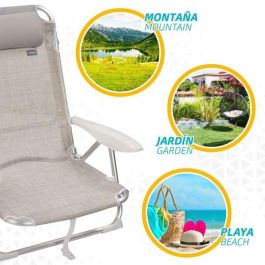 Silla playa plegable aluminio 4 posiciones ibiza 51x45x76 cm con cojin y bolso. Silla playa plegable aluminio 4 posiciones ibiza 51x45x76 cm con cojin y bolso.
