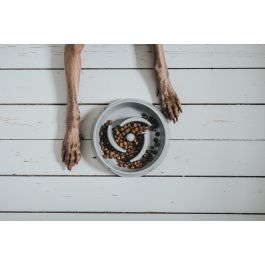 Hunter Comedero Antiglotones Atlanta para Perros 550 ml Melamina Gris Antideslizante Apto Lavavajillas