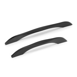 Emuca Lote de 8 tiradores para mueble Varna, L181mm, intereje 160mm, Zamak, Pintado negro
