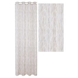 DKD Home Decor Cortina Visillo Moderna de Poliéster Verde y Blanco 270x140 cm (2 Unidades)