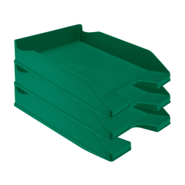 Q-connect Bandeja para Sobremesa Plástico Verde Opaco 240x70x340 mm