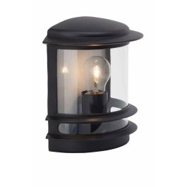 Brilliant HOLLYWOOD Aplique de Exterior con Sensor de Presencia H25cm, Difusor Cilíndrico de Metal Lacado Satinado Negro Brilliant HOLLYWOOD Aplique de Exterior con Sensor de Presencia H25cm, Difusor Cilíndrico de Metal Lacado Satinado Negro