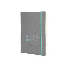 Cuaderno Con Gomilla Antartik Notes Tapa Blanda A5 Hojas Cuadricula Gris Y Turquesa 80 Hojas 80 gr Fsc