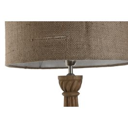 DKD Home Decor Lámpara Sobremesa Item Home, Madera y Yute Tallada, 41 x 91 x 41 cm