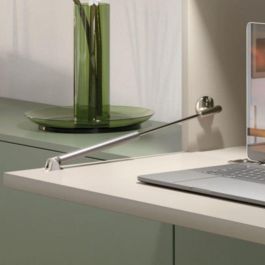 Italiana Ferramenta L355 Compás Kraby Desk Descendente para Puertas de Escritorio Abatibles, Acabado Gris, Fabricado en Acero y Zamak