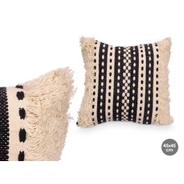 Giftdecor Cojín Rayas Negro y Beige 45x45 cm - Algodón 80% Poliéster 20% (6 Unidades) Precio: 77.50000027. SKU: B12K46ZSNY