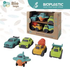 Tachan Set 5 Vehiculos Eco Bio T01043 de Paja de Trigo Camiones Coche Avion Juguete Ecológico +18 Meses
