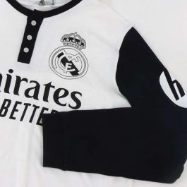 Cerdá Pijama Largo Single Jersey Real Madrid Talla L Blanco para Adulto