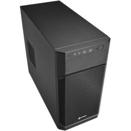 Sharkoon V1000 Caja Micro-ATX Mini Tower Negra con 2 Ventiladores Preinstalados y Túnel para Fuente de Alimentación