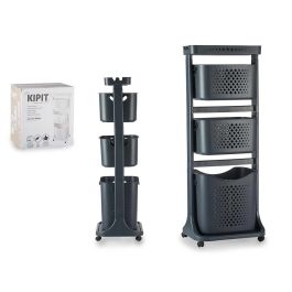 Kipit Ropero Plástico 3 Alturas con Ruedas Antracita 33x112x43 cm Precio: 33.59000051. SKU: S3610049