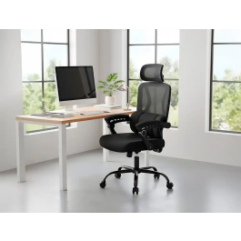 Q-connect Silla de Dirección Reggio Malla Ergonómica Altura Ajustable Color Gris Cuerpo Blanco Ruedas Premium