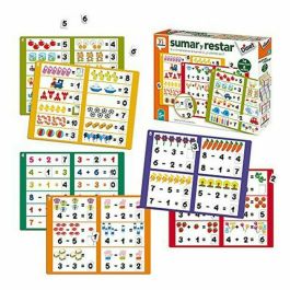 Diset Juego Educativo Sumar y Restar, Aprendizaje Matemático, Edad 5+ Años, 8 Láminas con 74 Operaciones, 1 Jugador