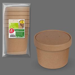 Envase de cartón biodegradable, con tapa. 350 cc. 5 unidades Precio: 2.50000036. SKU: B1B5S37H99