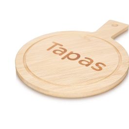 Kinvara Tabla Redonda Bambú y Pizarra para Tapas 14x19 cm (Set de 48)