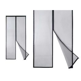 Ibergarden Mosquitera Magnética de Poliéster para Puerta, 90x210 cm, Negro (12 Unidades)