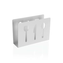 Servilletero Cubiertos Metálico Blanco Versa 4.5x10x15 cm (2 Unidades) Precio: 4.49999968. SKU: B18SZVXJGW