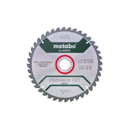 Metabo Hoja de sierra circular de corte de precisión - 216 mm - 40 dientes - Para sierras de inglete y radiales