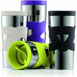 Bodum BOD0699965007621 Taza Térmica de Viaje Acero Inoxidable Doble Pared, Tapa Rosca Hermética, 0.35L, Negra