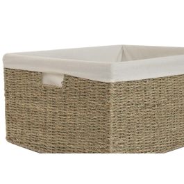 DKD Home Decor Cesta Basicos Natural Blanco 40x25x52 cm Set 3 Unidades