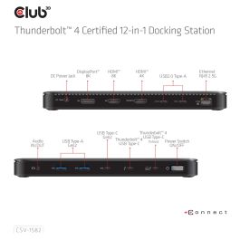 Club 3D Dockingstation Thunderbolt 4 12-in-1 para 3 Pantallas ST/BU