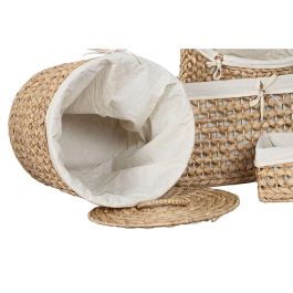 DKD Home Decor Cesta Tropical de Jacinto de Agua Natural 45 x 30 x 55 cm - Set de 6 Piezas