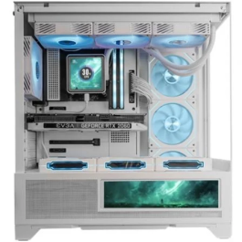Mars Gaming Caja Ordenador MCLCDX ATX Semitorre Blanco Cristal Templado LCD