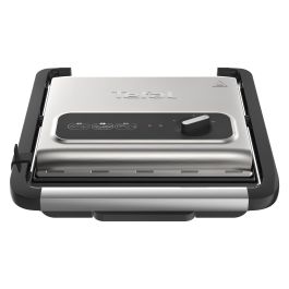 Tefal Tischgrill Inicio GC242D12, Grill de Mesa Negro y Acero Inoxidable, 740 cm², 2000W, Tapa con Bisagra