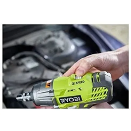 Ryobi Destornillador de 18V con Batería 2.0 Ah, Cargador Rápido y 3 Enchufes