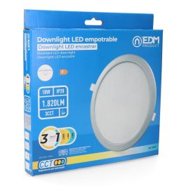 Edm Downlight LED Empotrable Redondo 18W 3CCT 1820lm Ø22,3 cm Aluminio