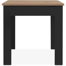 Oslo Mesa Rectangular para 4 Personas 80 x 77 x 80 cm Negro / Roble Artesanal OSLO003817