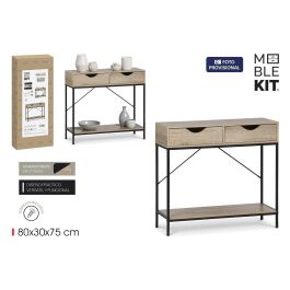 Moblekit Mueble con 2 Cajones Madera-Metal 80x30x75 cm