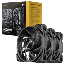 ANTEC Ventilador de Carcasa de Ordenador Nova 12 cm Negro, Rodamiento FDB, 3 Piezas