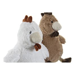 DKD Home Decor Sujetapuertas Cottage Blanco Beige Poliester 22 x 25 x 22 cm (4 Unidades)