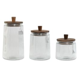 Bote Basicos DKD Home Decor Transparente 12.7 x 24 x 12.7 cm Set de 3