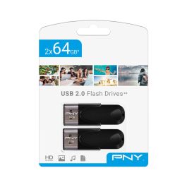 Memoria USB PNY FD64GATT4X2-EF Negro 64 GB (2 Unidades) Precio: 8.94999974. SKU: B15MKEFFD2
