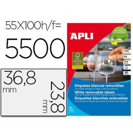 Apli Etiquetas Removibles 36,8x23,8 mm Inkjet-Láser C-Romos 55 X 100H Blanco Precio: 25.95000001. SKU: S8400927