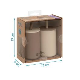 Vaso 180 mL Silicona Beige 2 Piezas