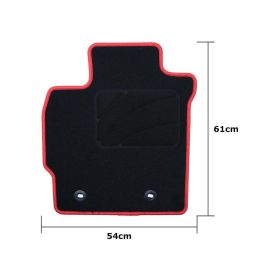 Car Lux OCCTY0001RD Alfombrillas a Medida para Toyota Auris 2007-2013, 5 Piezas con Ribete Rojo, Velour Alta Calidad y Anclaje Original
