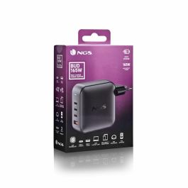 NGS Cargador Portátil BUD165W GaN 165W 3xUSB-C + 1xUSB-A Automático Voltaje 5-21V